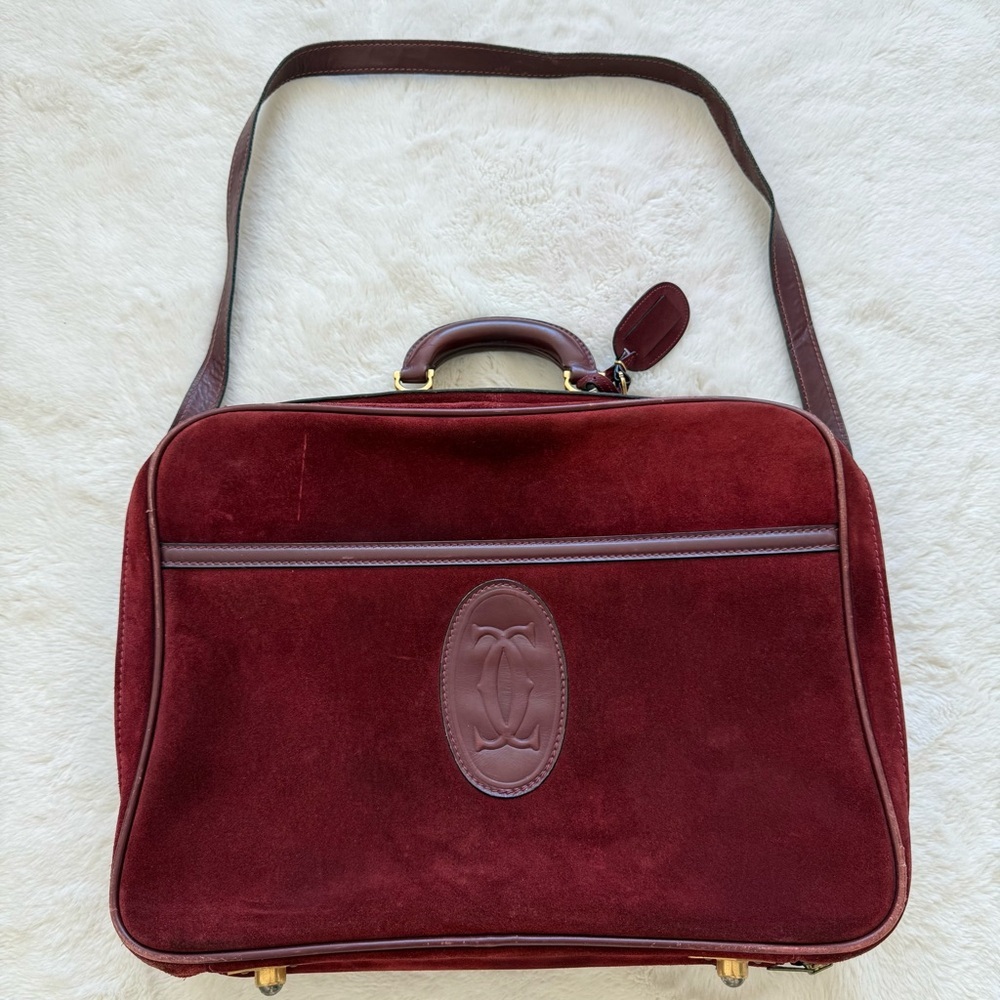 Cartier Vintage Must Trunk Travel Business Shoulder Bag Authentic